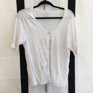 White short sleeved cardigan